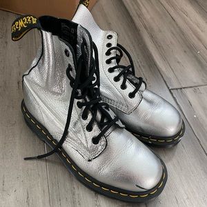 Doc martens silver boots